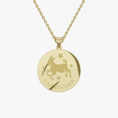 Capricorn Birth Month Gold Pendant